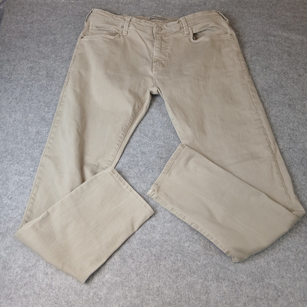 Mavi‎ Jake Slim Leg Jeans Mens 38/34 Tan Khaki Stretch Denim Pants